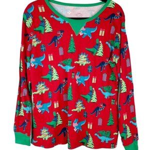 Wondershop Women's Christmas Pajama TOP Dinosaurs, Red/Green, Small  NEW